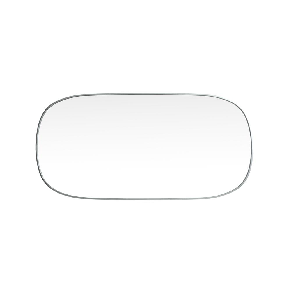 Metal Frame Oval Mirror 30x60 Inch in Silver. Picture 8
