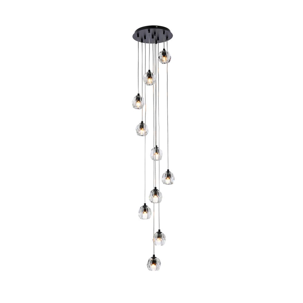 Eren 10 lights black pendant. Picture 1