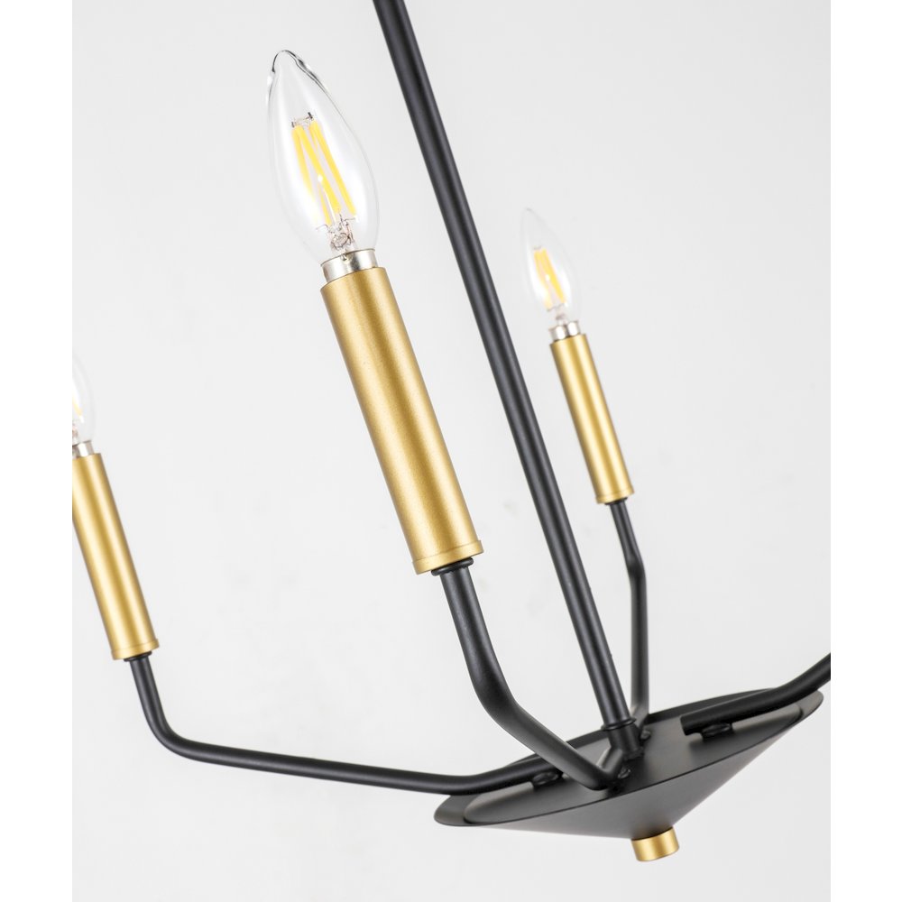Enzo 4 Light Black And Brass Pendant. Picture 11
