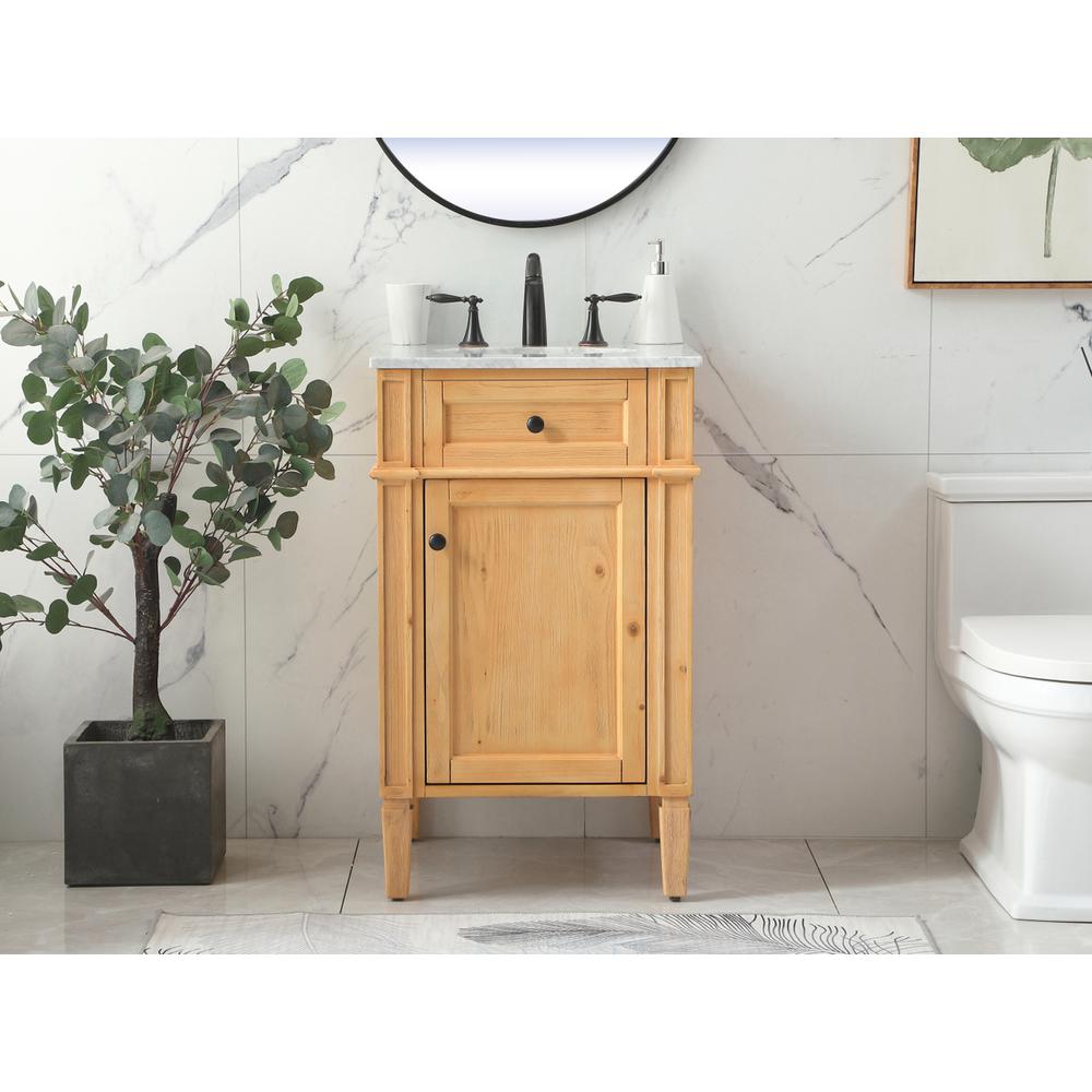 21 inch Single bathroom vanity in natural wood. Picture 14