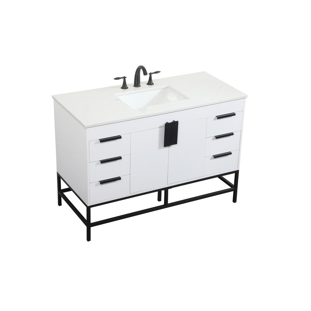 48 inch Single bathroom vanity in white. Picture 8
