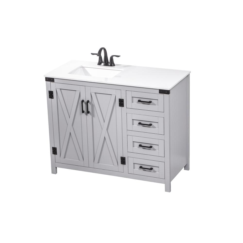 42 inch Single bathroom vanity in grey. Picture 8