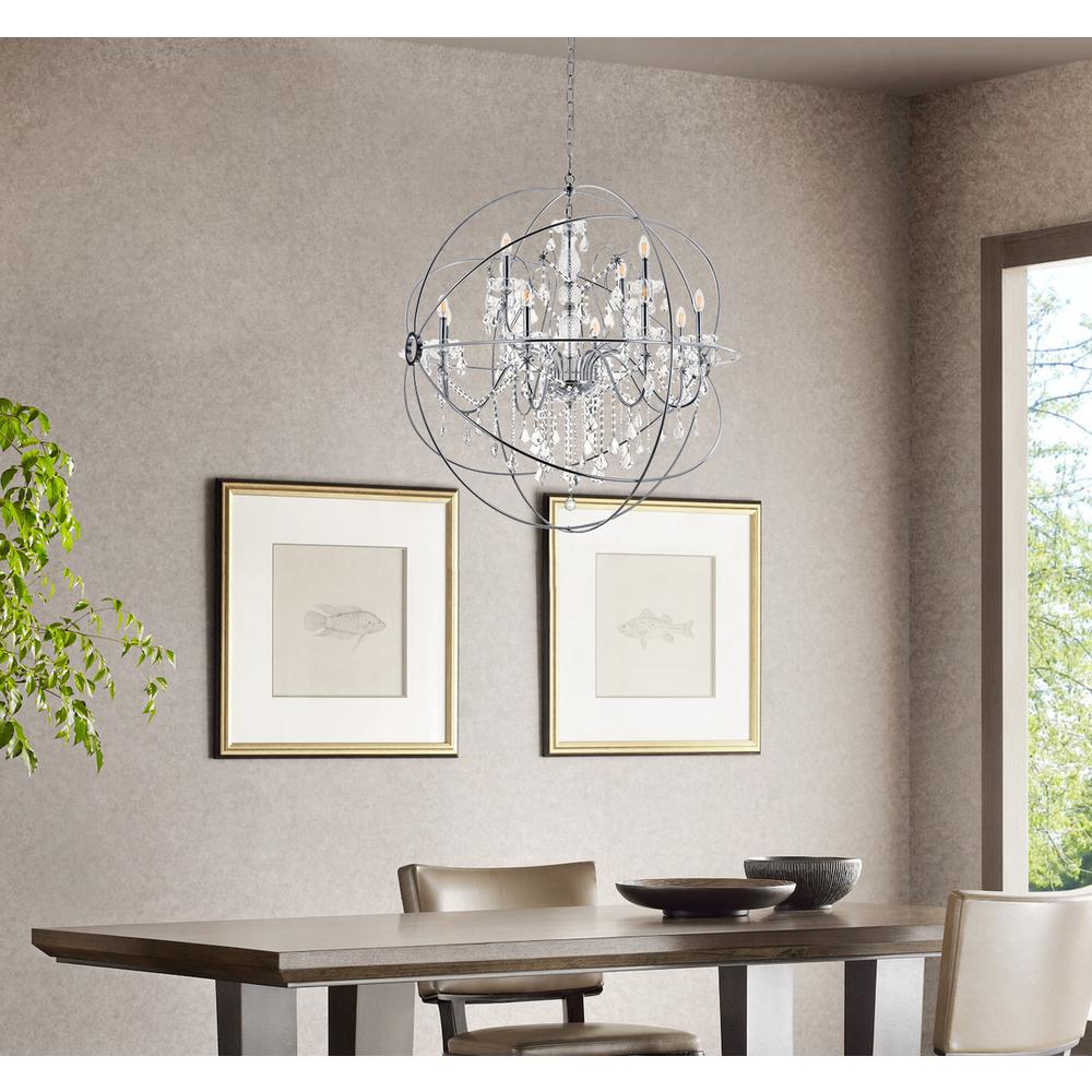 Cordelia 12 Light Chrome Crystal Pendant. Picture 7