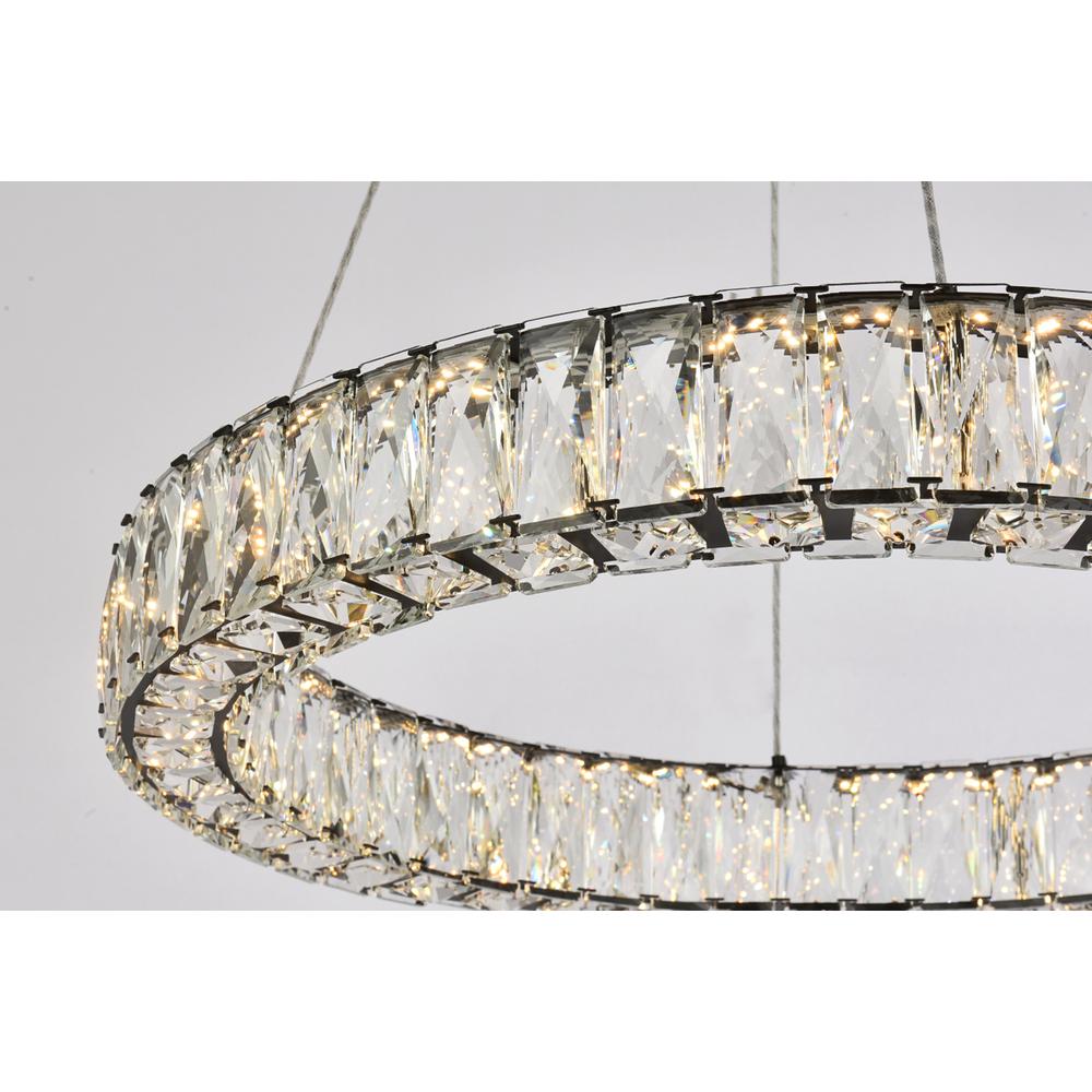 Monroe 23 inch LED round Single pendant in black. Picture 3