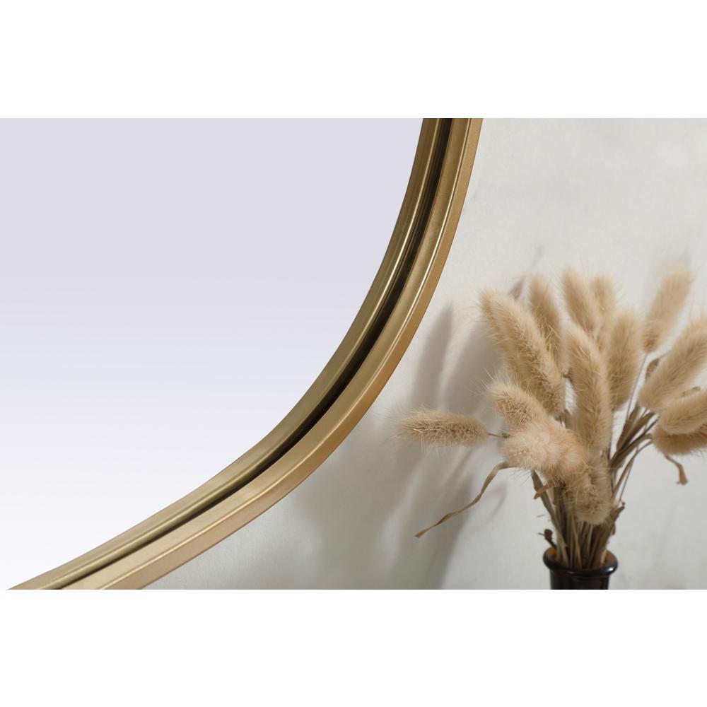 Metal Frame Oval Mirror 20x36 Inch in Brass. Picture 6