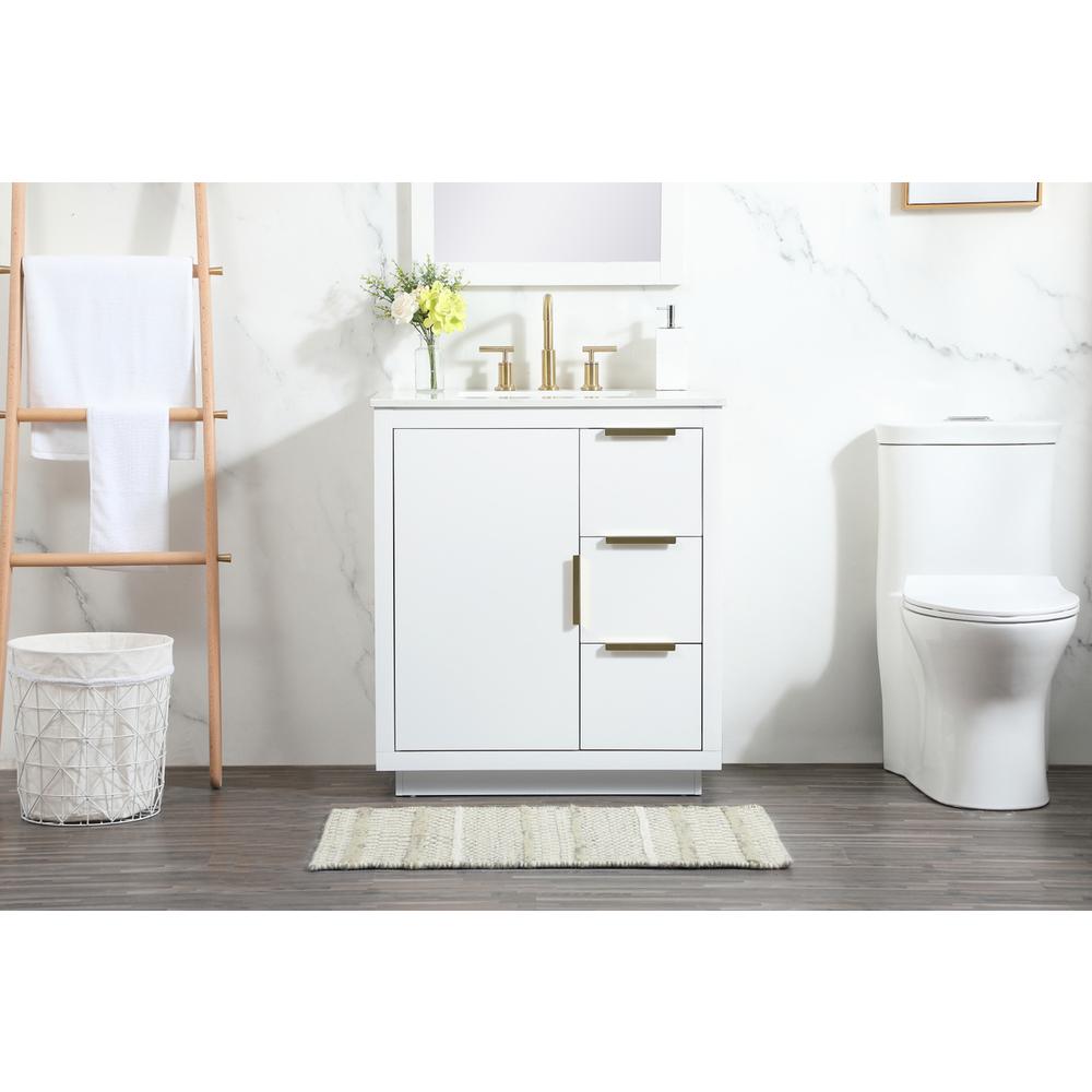30 inch Single bathroom vanity in white. Picture 14