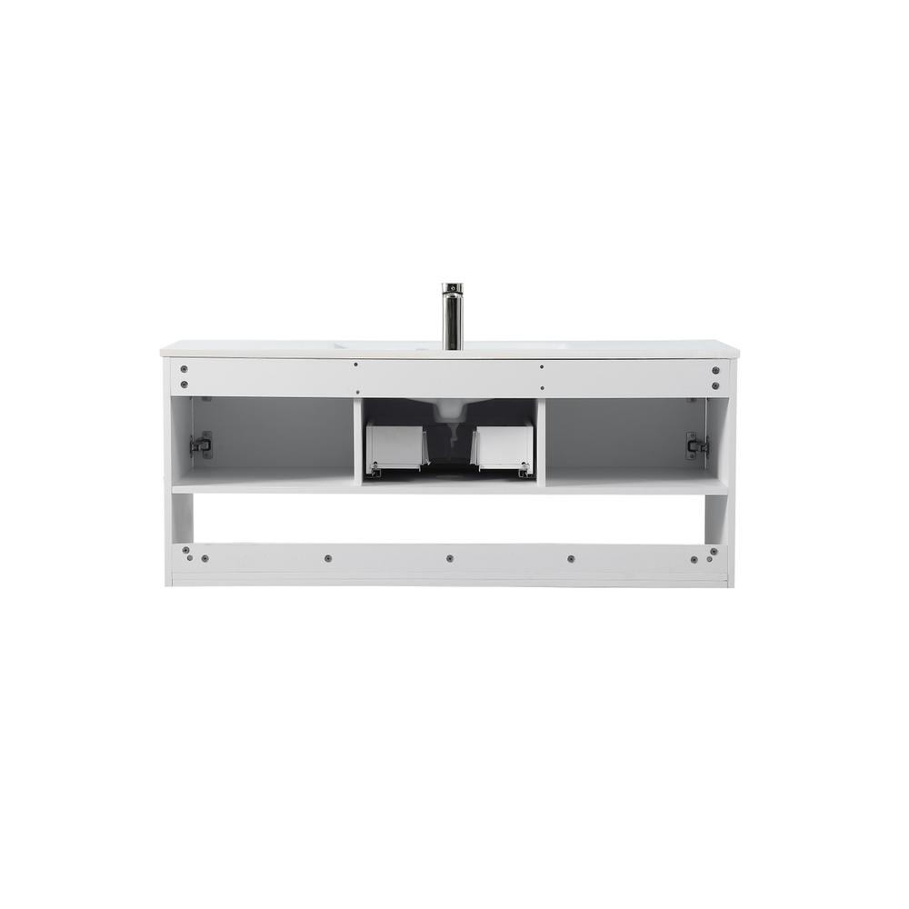 48 inch  Single Bathroom Floating Vanity in White. Picture 12