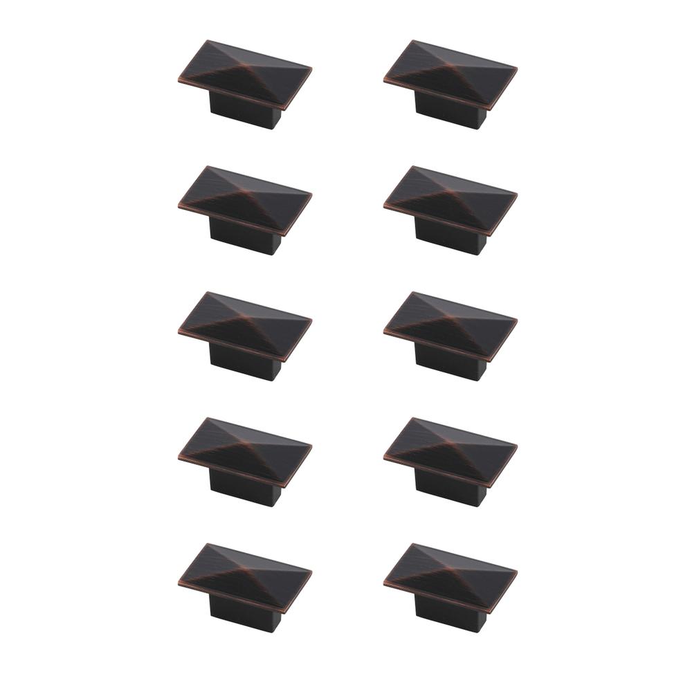 Perry 2" Oil-rubbed Bronze Rectangle Knob Multipack (Set of 10). Picture 1