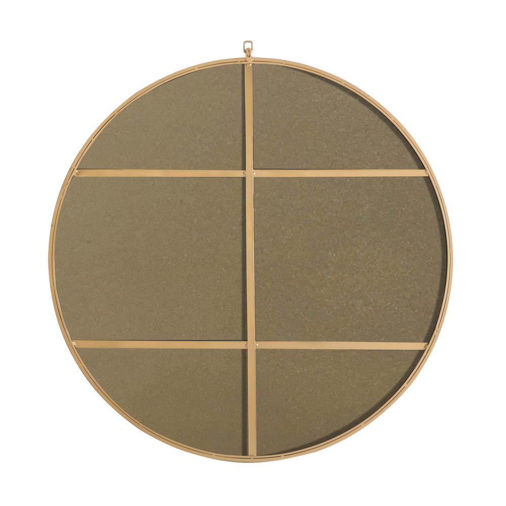 Metal frame Round Mirror with decorative hook 48 inch Brass finish. Picture 9