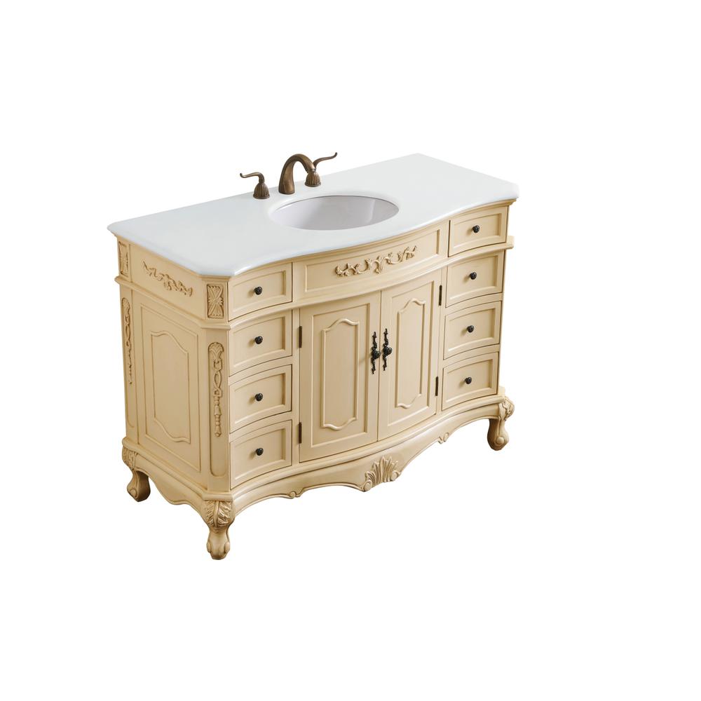 48 inch Single Bathroom vanity in light antique beige. Picture 13