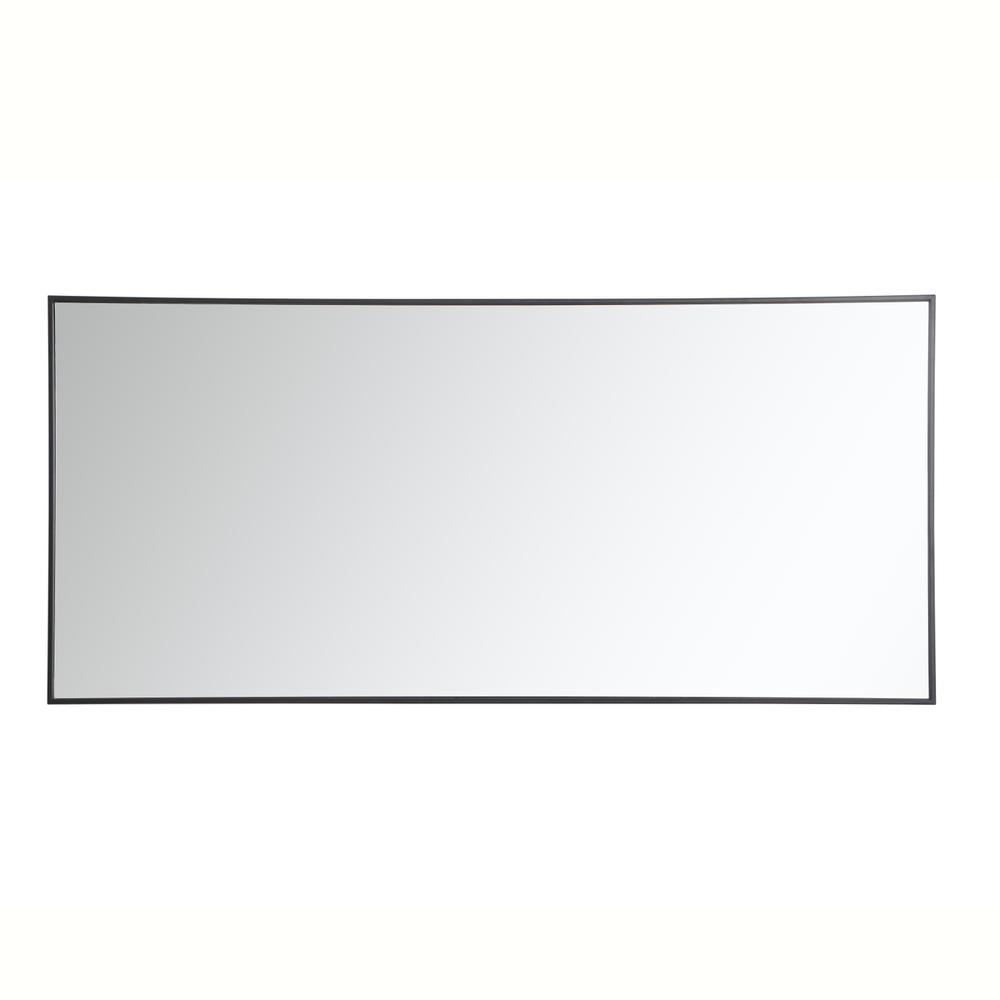 Metal frame rectangle mirror 30 inch in Black. Picture 4