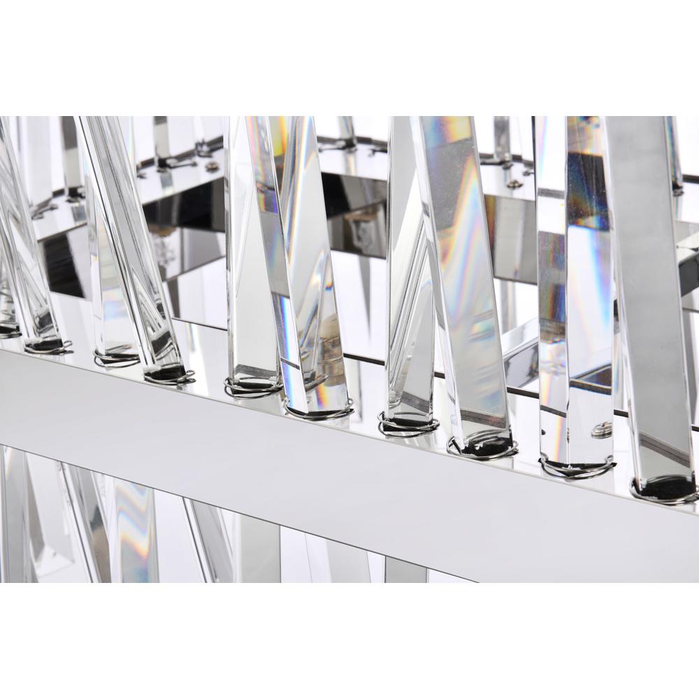 Serephina 36 inch crystal rectangle chandelier light in chrome. Picture 4