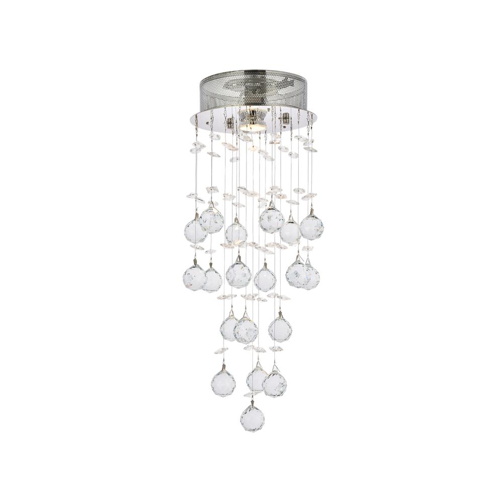 Galaxy 1 light Chrome Flush Mount Clear Royal Cut Crystal. Picture 1
