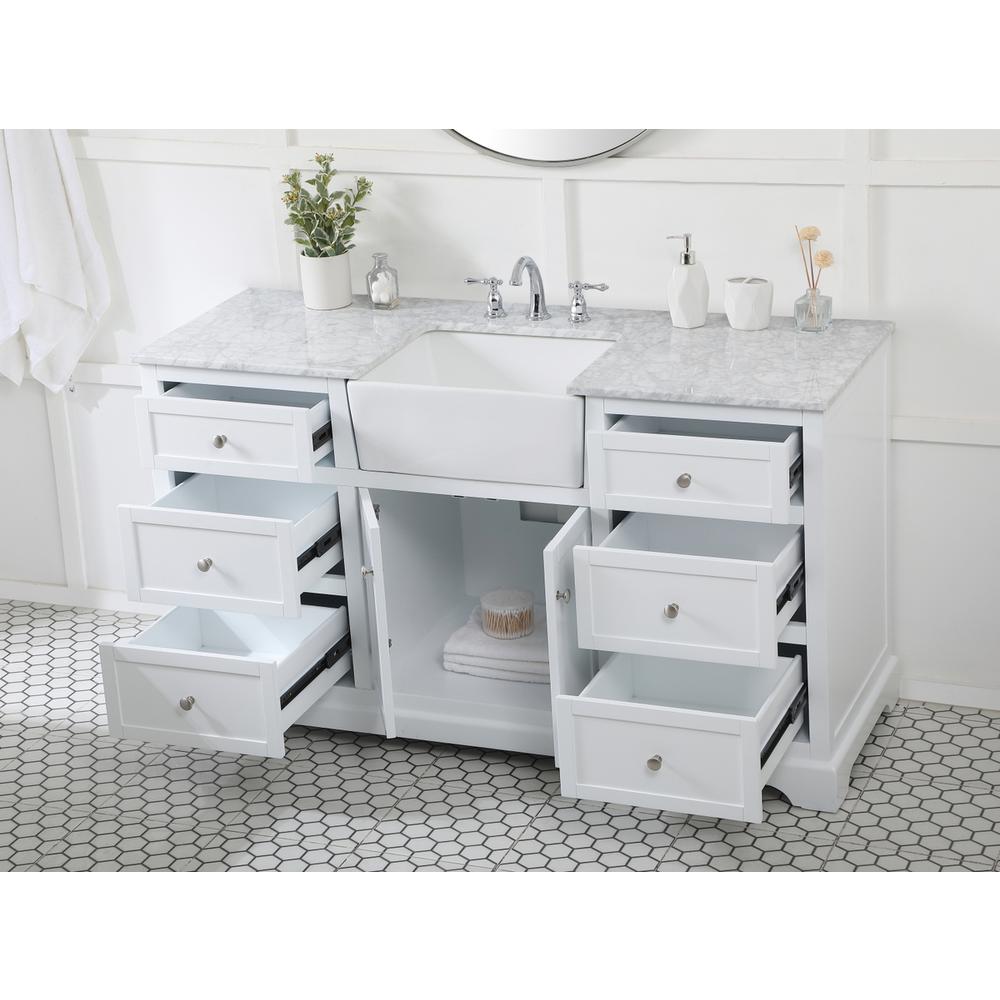 60 inch Single bathroom vanity in white. Picture 3
