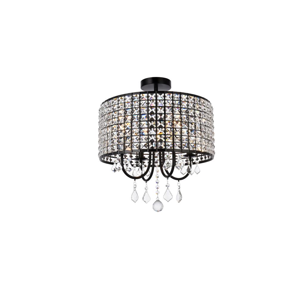 Elise 17 inch flush mount in black. Picture 2