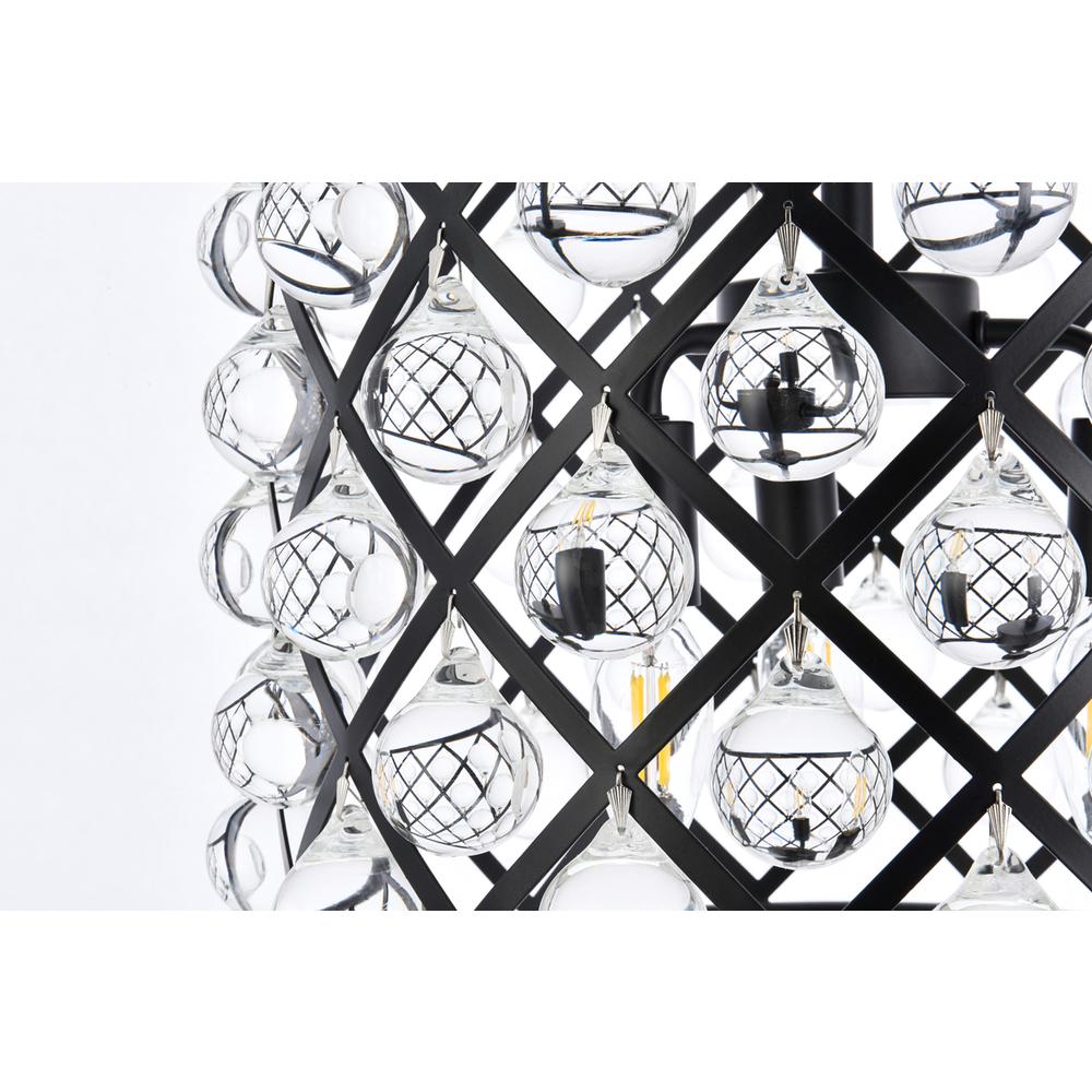 Madison 3 light Matte Black Pendant Clear Royal Cut Crystal. Picture 4