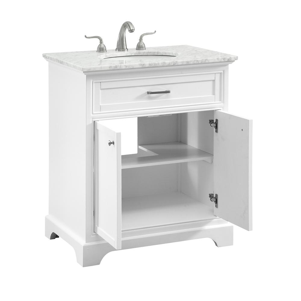 30 In. Single Bathroom Vanity Set In White. Picture 2