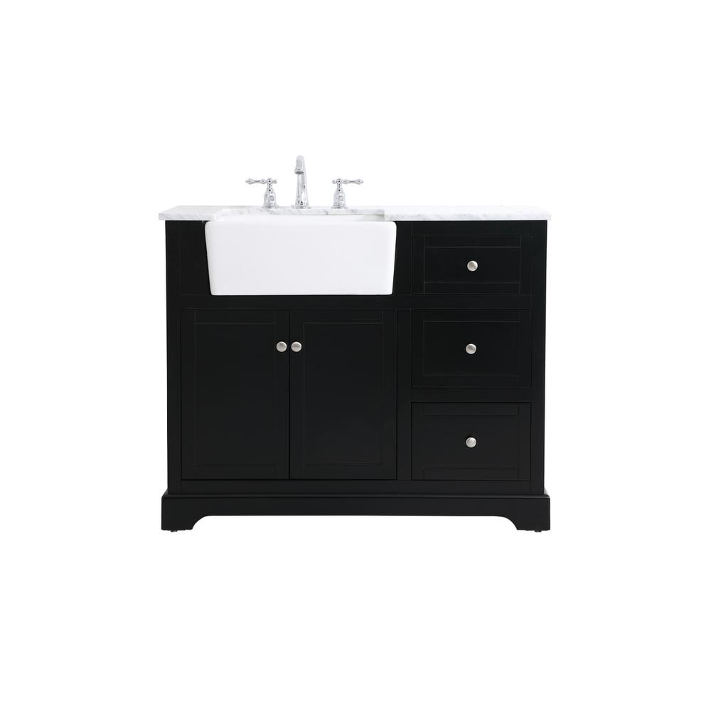 42 inch Single bathroom vanity in black. Picture 1