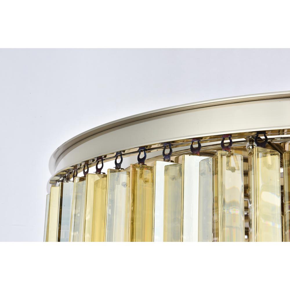 Sydney 8 light polished nickel Chandelier Golden Teak (Smoky) Royal Cut Crystal. Picture 4