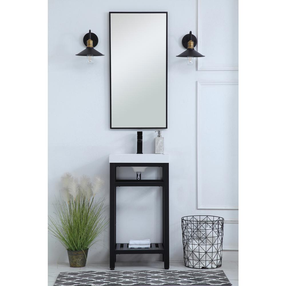 18 inch Single Bathroom Metal Vanity in Black. Picture 5