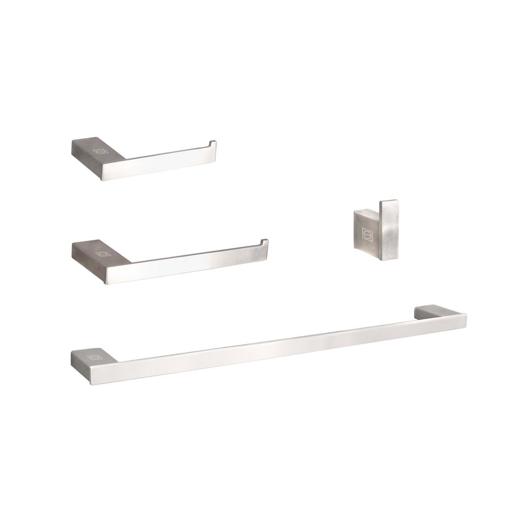 Sofia 4-Piece Bathroom Hardware Set in Brushed Nickel. Picture 1