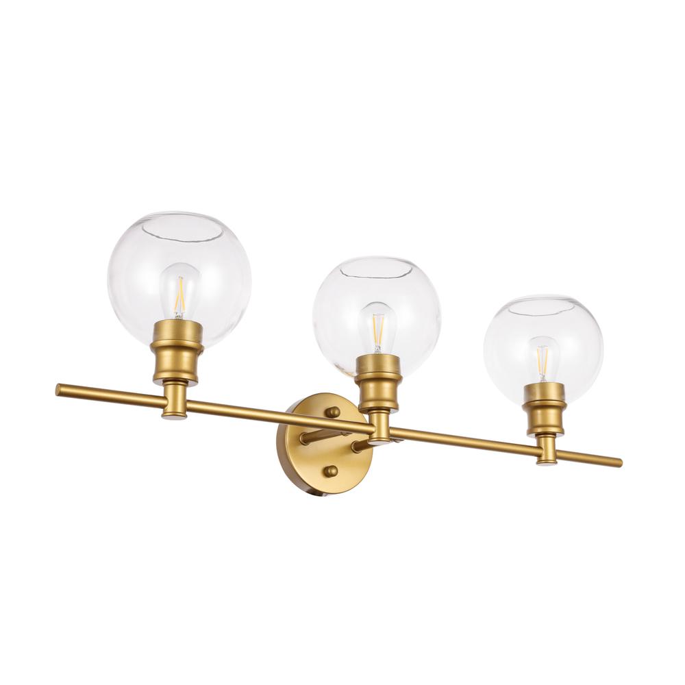 Collier 3 light Brass and Clear glass Wall sconce. Picture 6