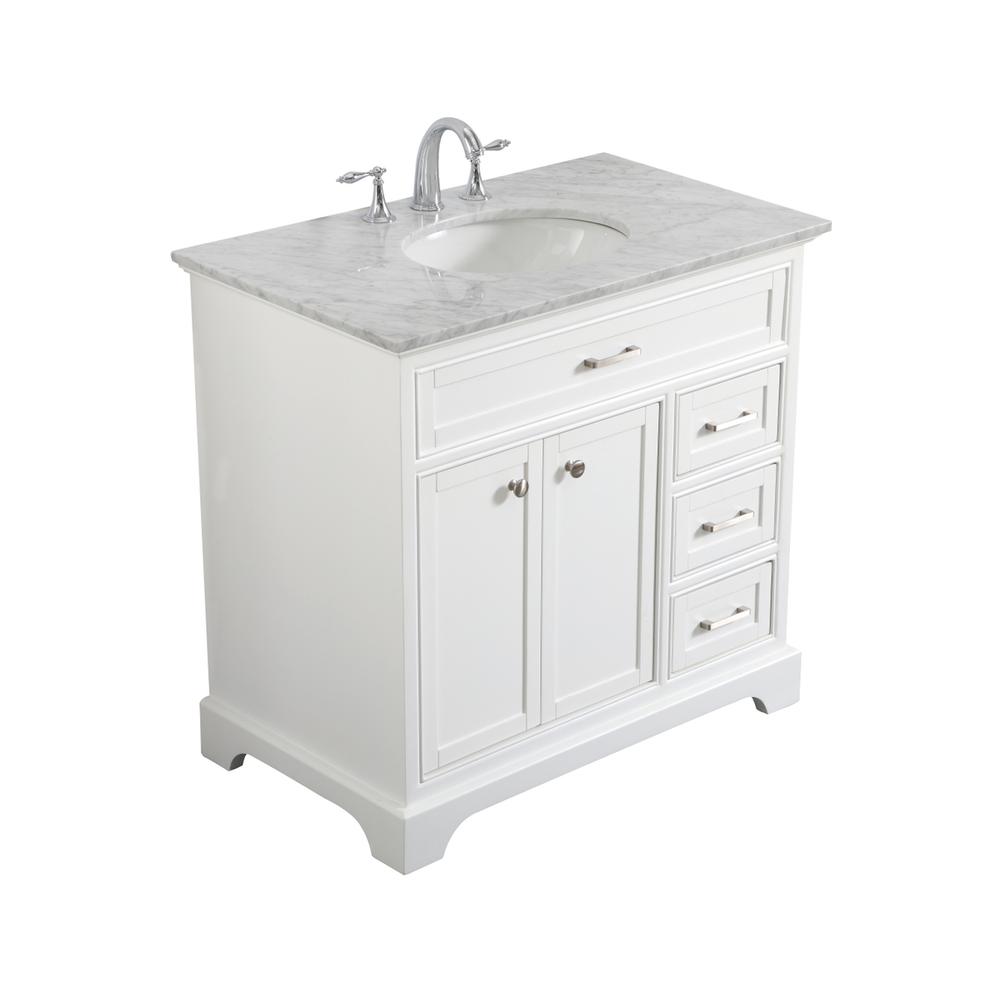 36 In. Single Bathroom Vanity Set In White. Picture 5