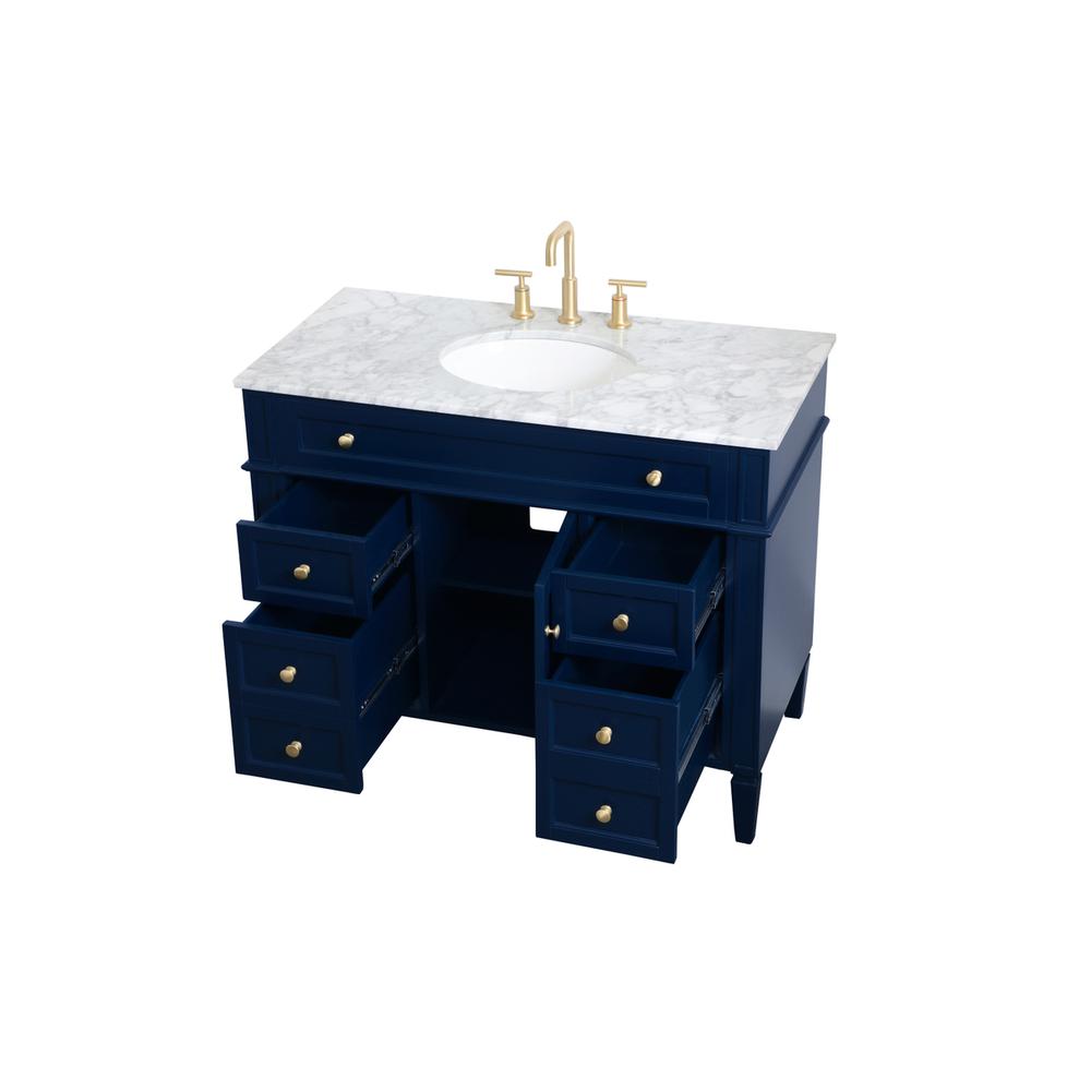 42 inch Single bathroom vanity in blue. Picture 9