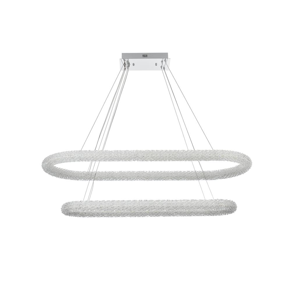 Bowen 51 inch Adjustable LED Chandelier in Chrome. Picture 8