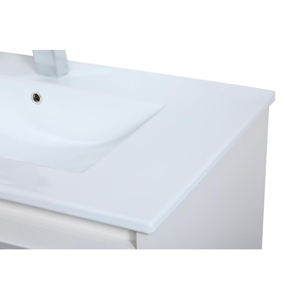 30 inch  Single Bathroom Floating Vanity in White. Picture 10