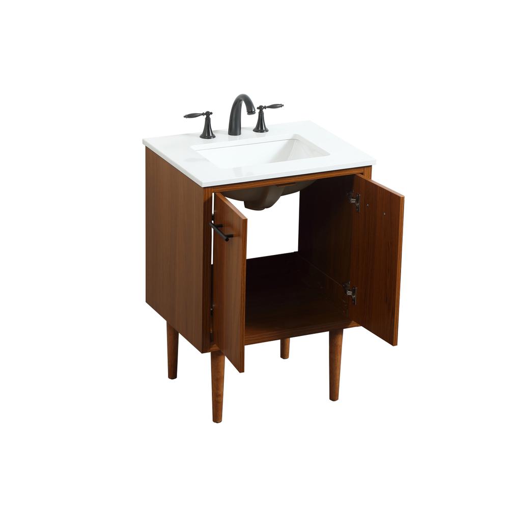 24 inch Single bathroom vanity in teak. Picture 12