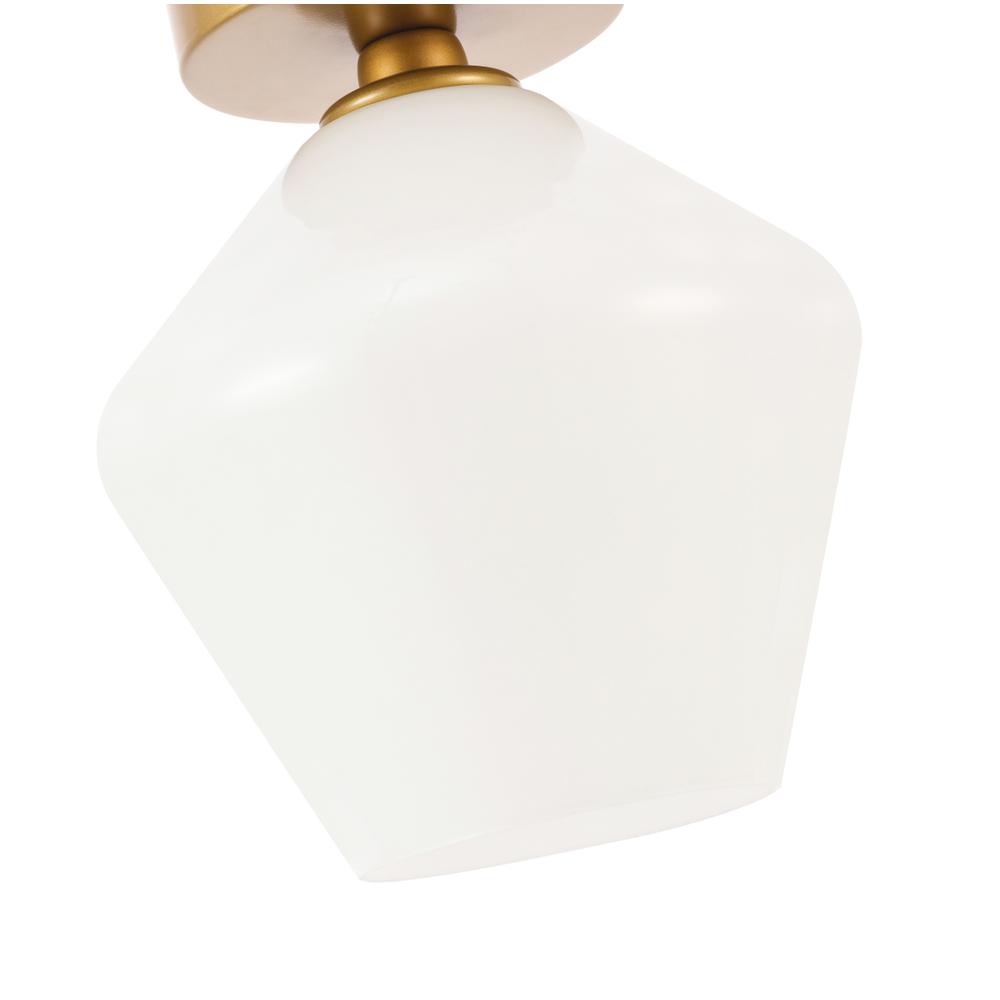 Gene 1 light Brass and Frosted white glass Flush mount. Picture 11