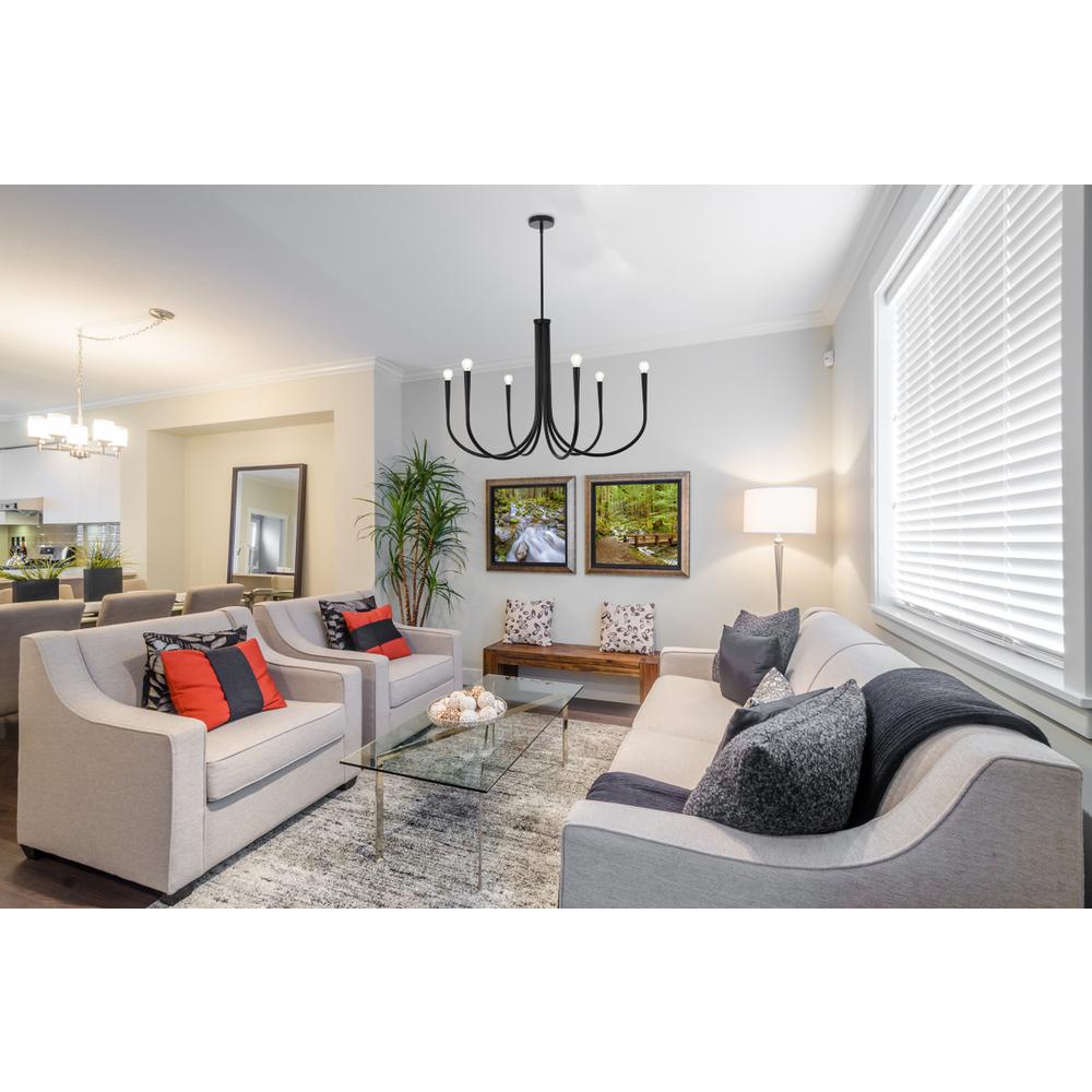 Layne 36 inch chandelier in Black. Picture 7