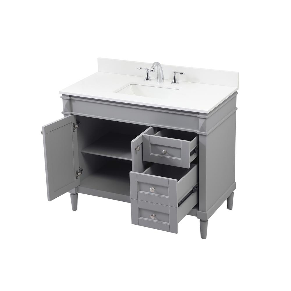 42 inch Single bathroom vanity in grey with backsplash. Picture 9