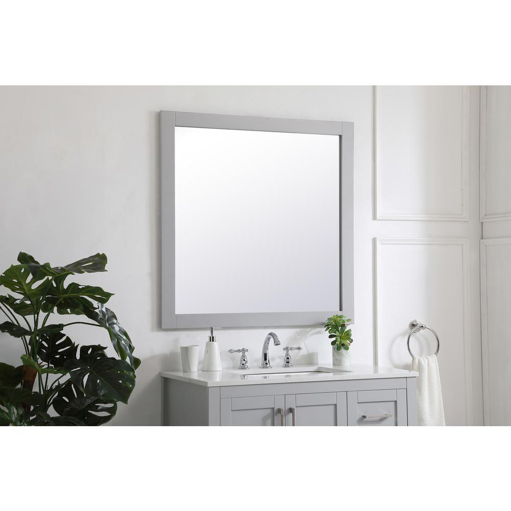 Aqua square vanity mirror 36 inch in Grey. Picture 2