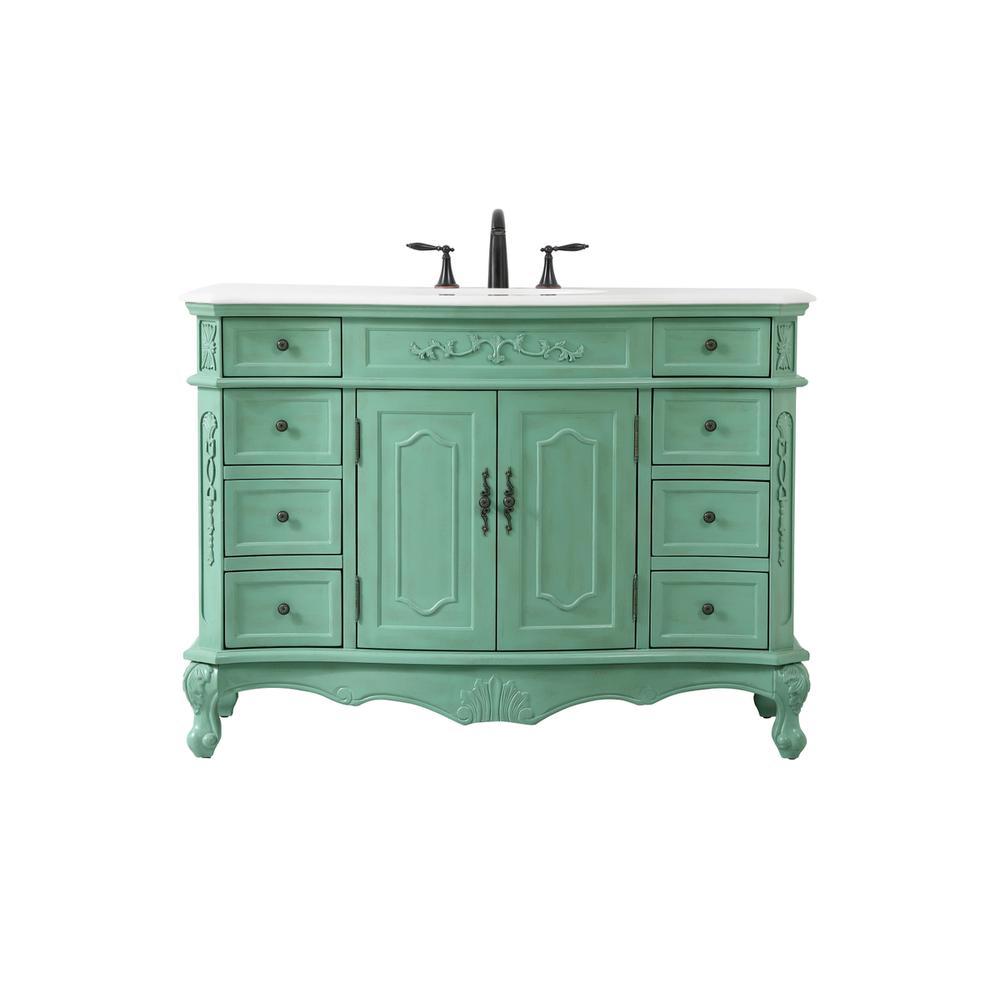 48 inch Single Bathroom vanity in vintage mint. Picture 1