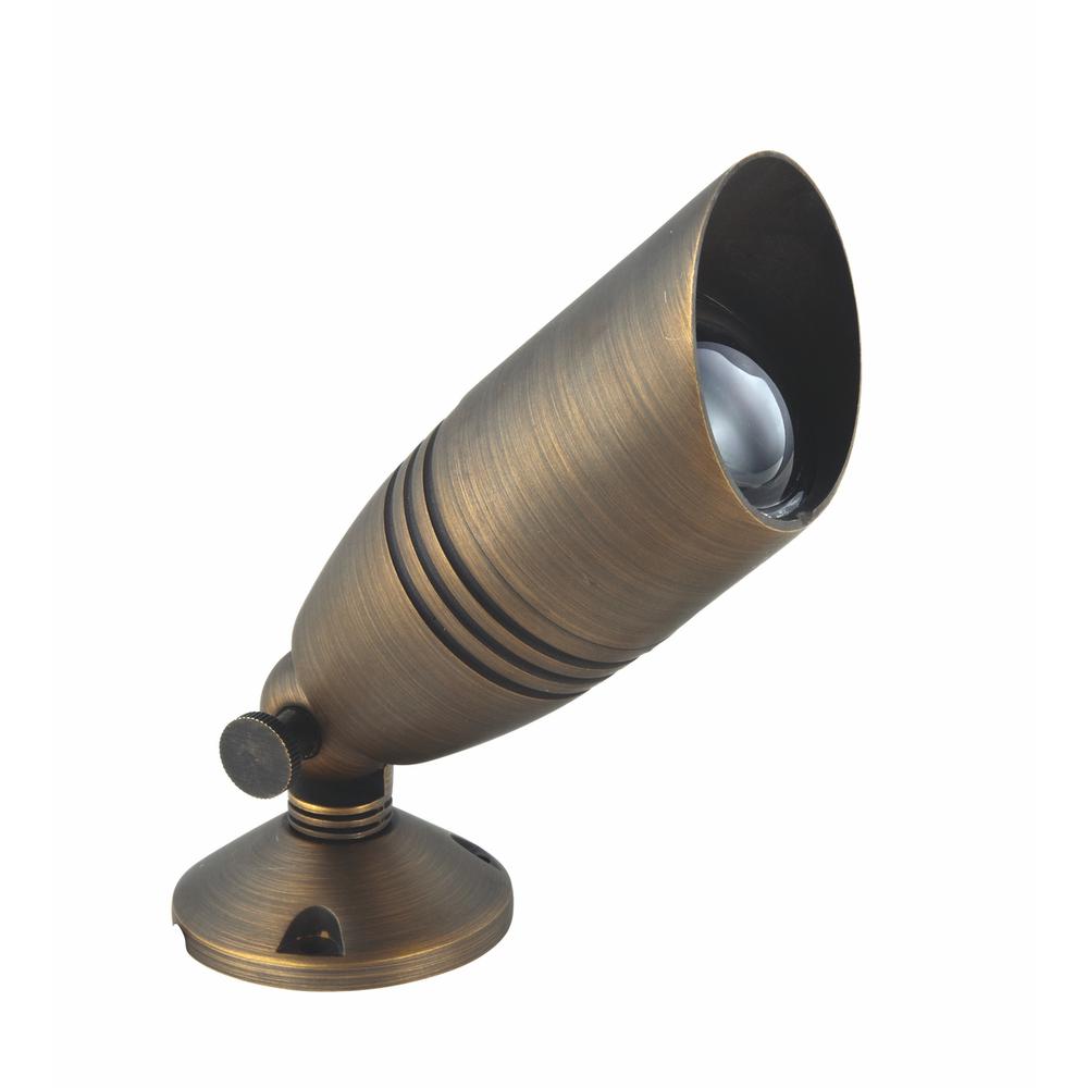 Spot Light D3In H8.5In Antique Brass Includes Stake Mr16 Halogen 20W. Picture 1