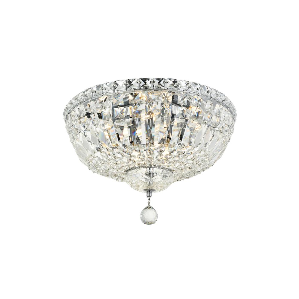 Tranquil 6 light Chrome Flush Mount Clear Royal Cut Crystal. Picture 1