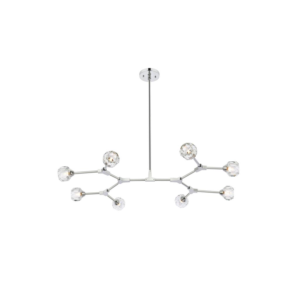 Zayne 8 Light Pendant in Chrome. Picture 1