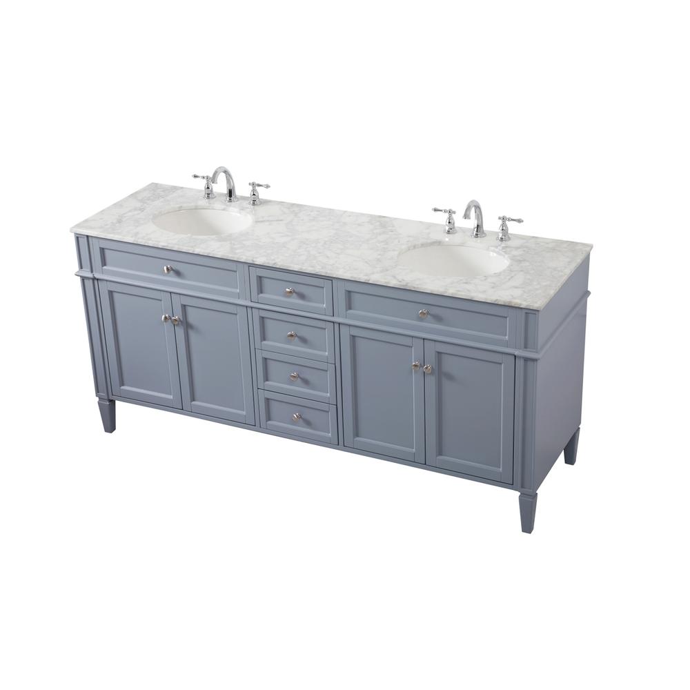 72 inch double bathroom vanity in grey. Picture 8
