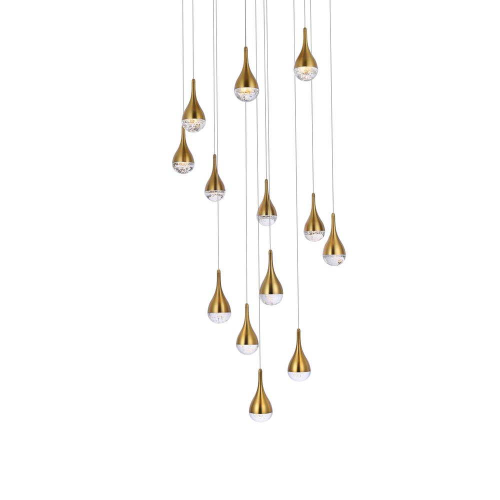 Amherst 30 inch LED chandelier in satin gold. Picture 2