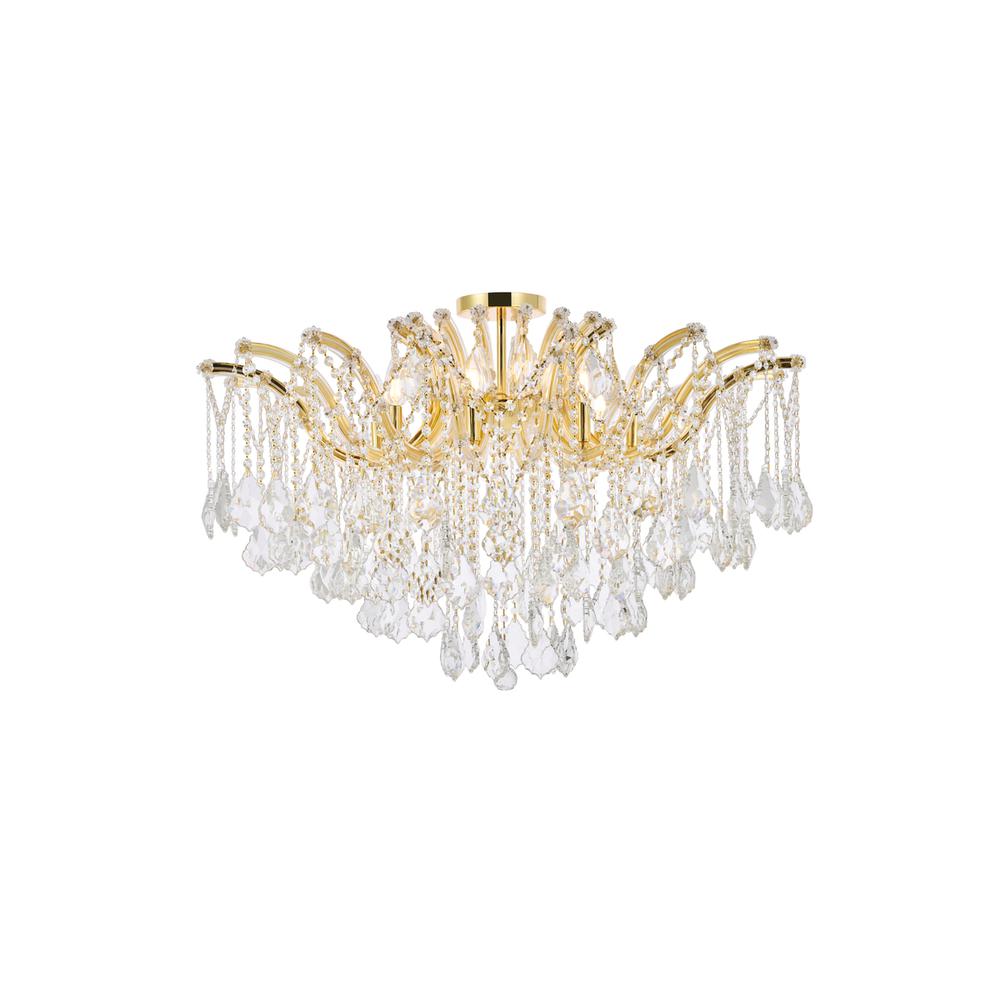 Maria Theresa 8 light Gold Flush Mount Clear Royal Cut Crystal. Picture 1
