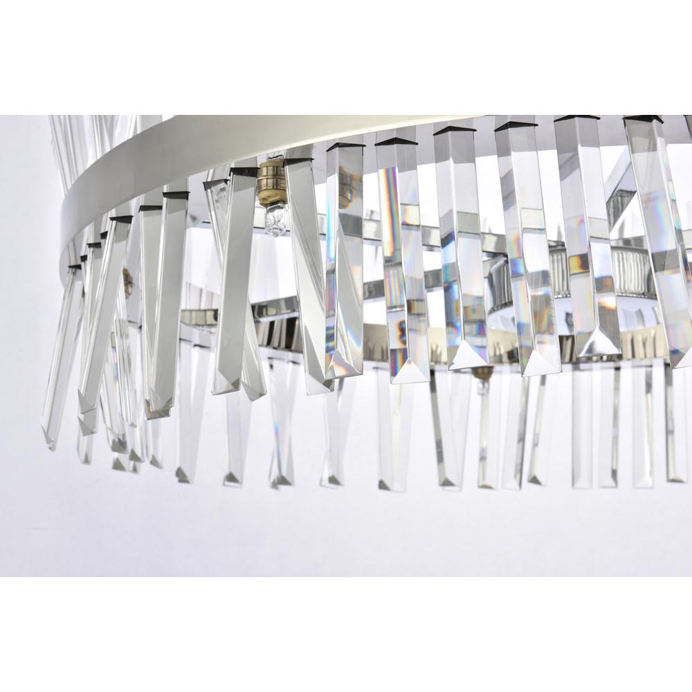 Serephina 32 inch crystal round chandelier light in chrome. Picture 5