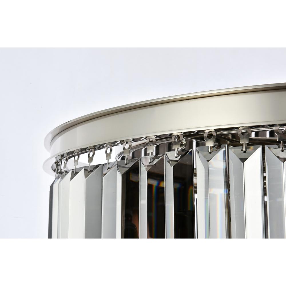 Sydney 8 light polished nickel Chandelier Silver Shade (Grey) Royal Cut Crystal. Picture 4