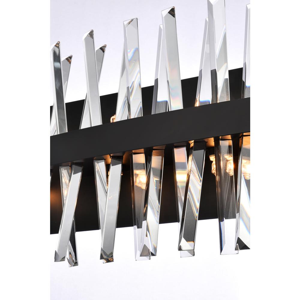 Serephina 30 inch crystal bath sconce in black. Picture 3