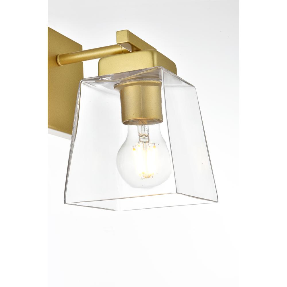 Merrick 1 light Brass and Clear Bath Sconce. Picture 4