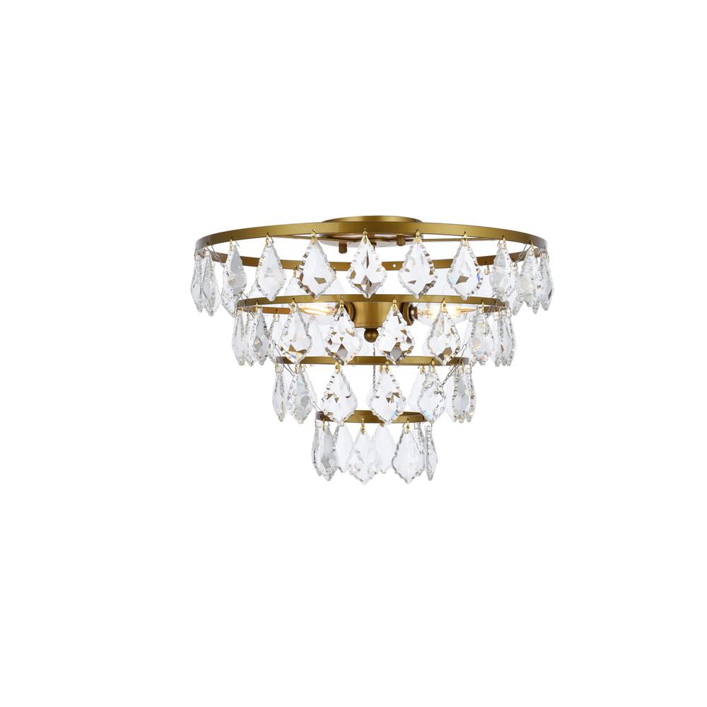 Ella 16 inch flush mount in brass. Picture 1