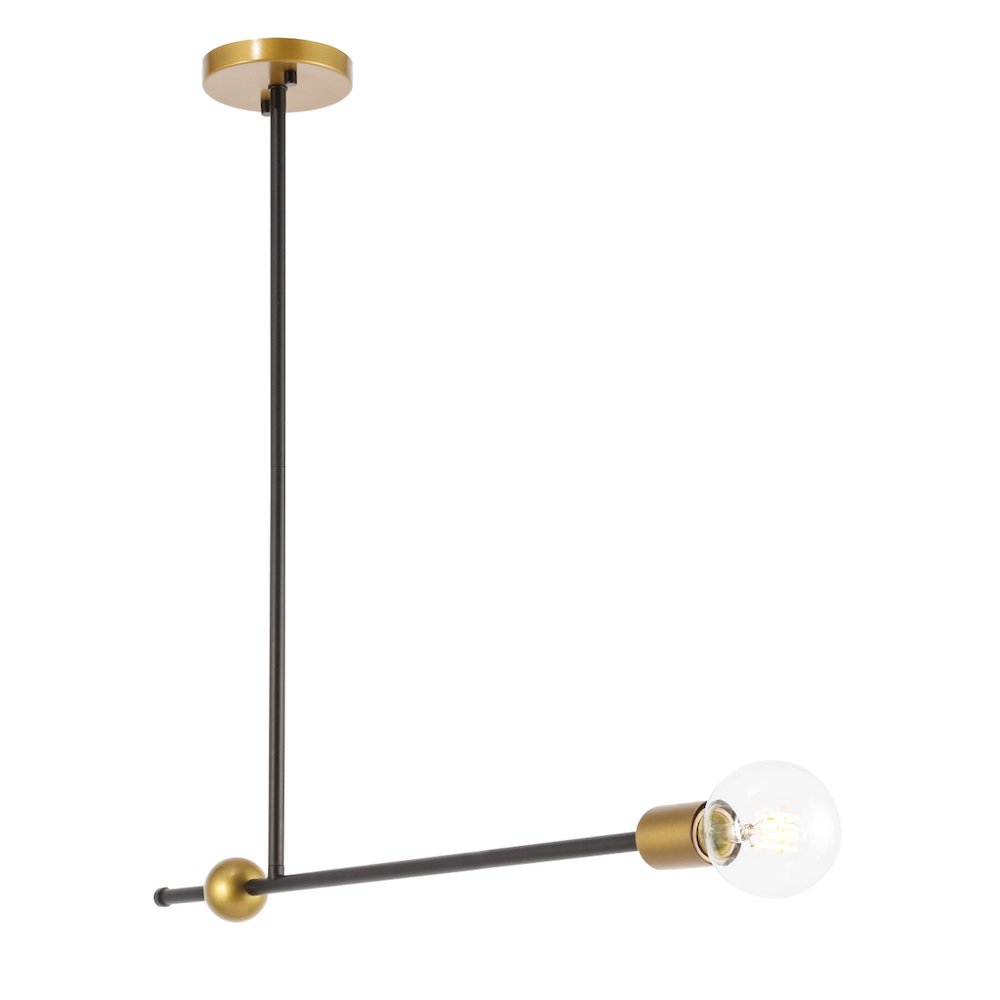 Brees 1 Light Black And Brass Pendant. Picture 7