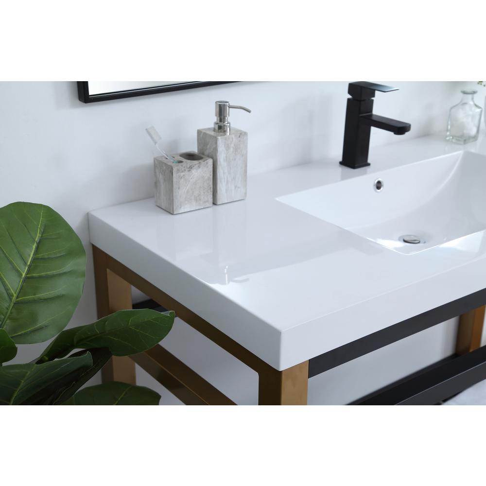 48 inch Single Bathroom Metal Vanity in Golden Black. Picture 3