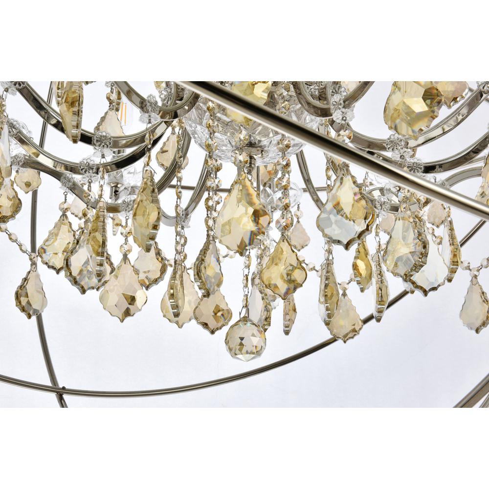 Geneva 18 light polished nickel Chandelier Golden Teak (Smoky) Royal Cut crystal. Picture 3